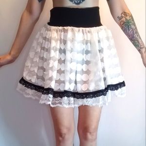 Sheer White Circle Over Skirt.
